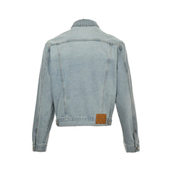 embroidered logo denim jacket