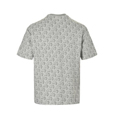 Allover printed old flower jacquard short sleeves