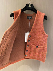 Orange double pocket vest