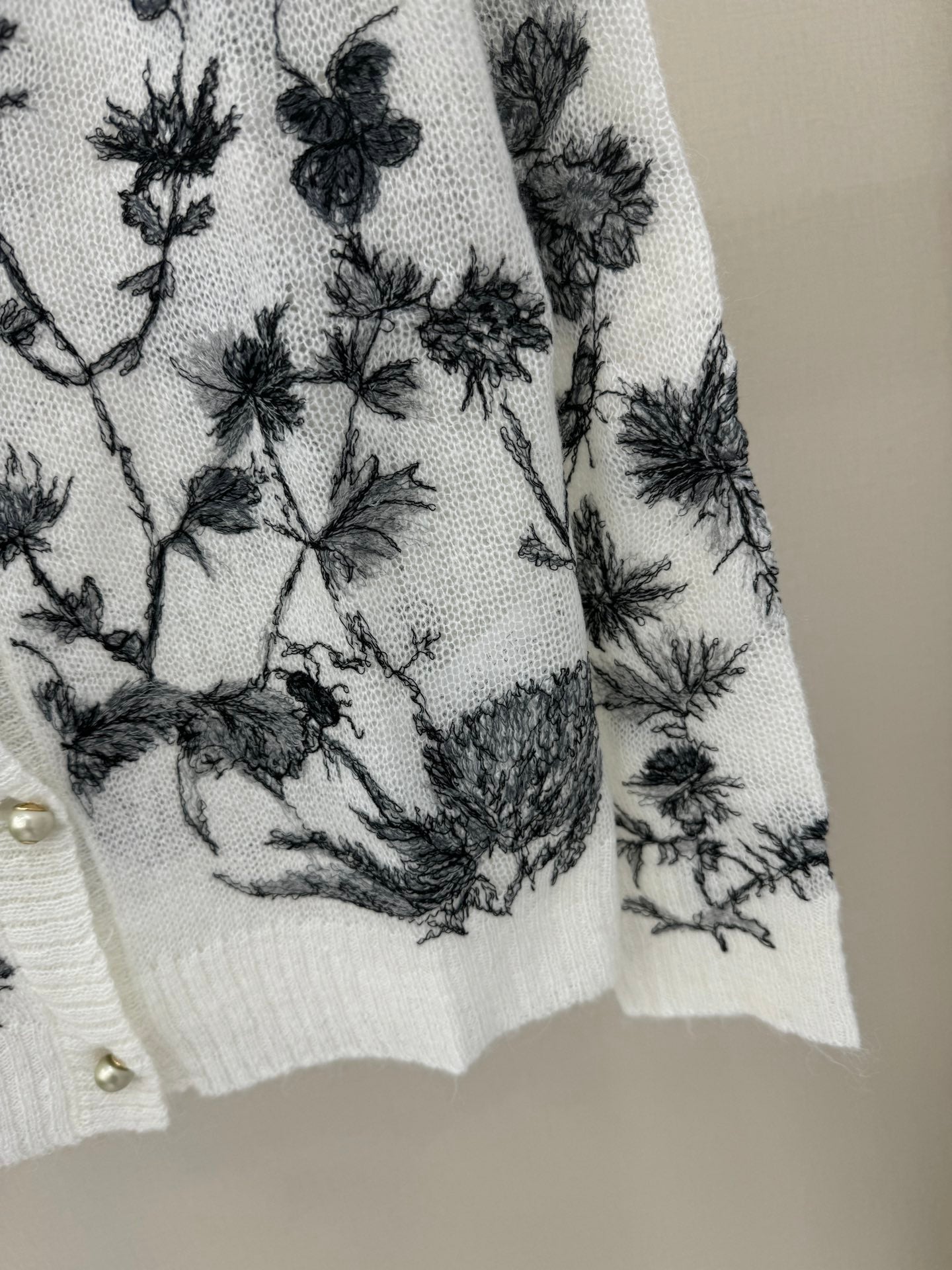 knitted embroidered cardigan