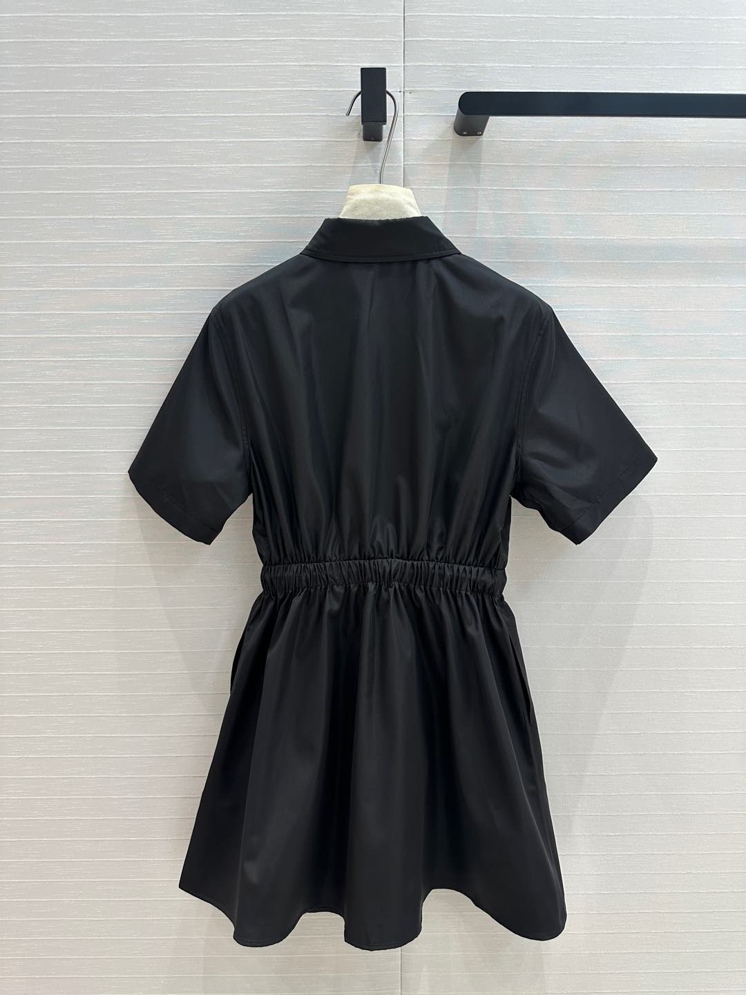 Elastic waist nylon short sleeve dress