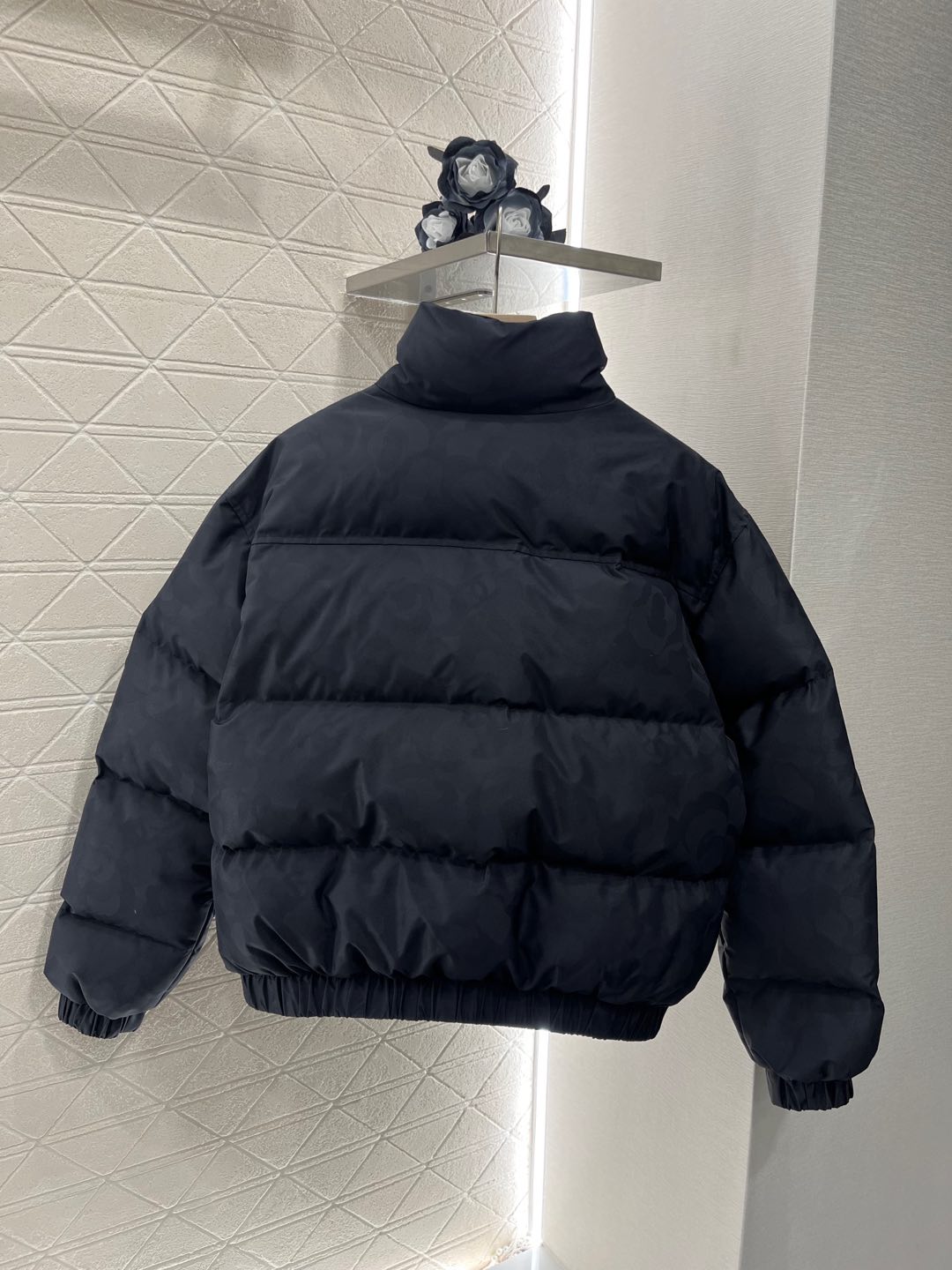 stand collar snap down jacket