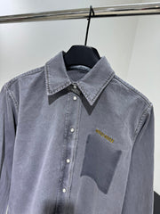 chambray denim short shirt