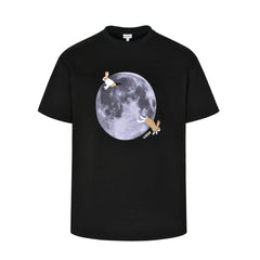 Moon Embroidered Rabbit Short Sleeve