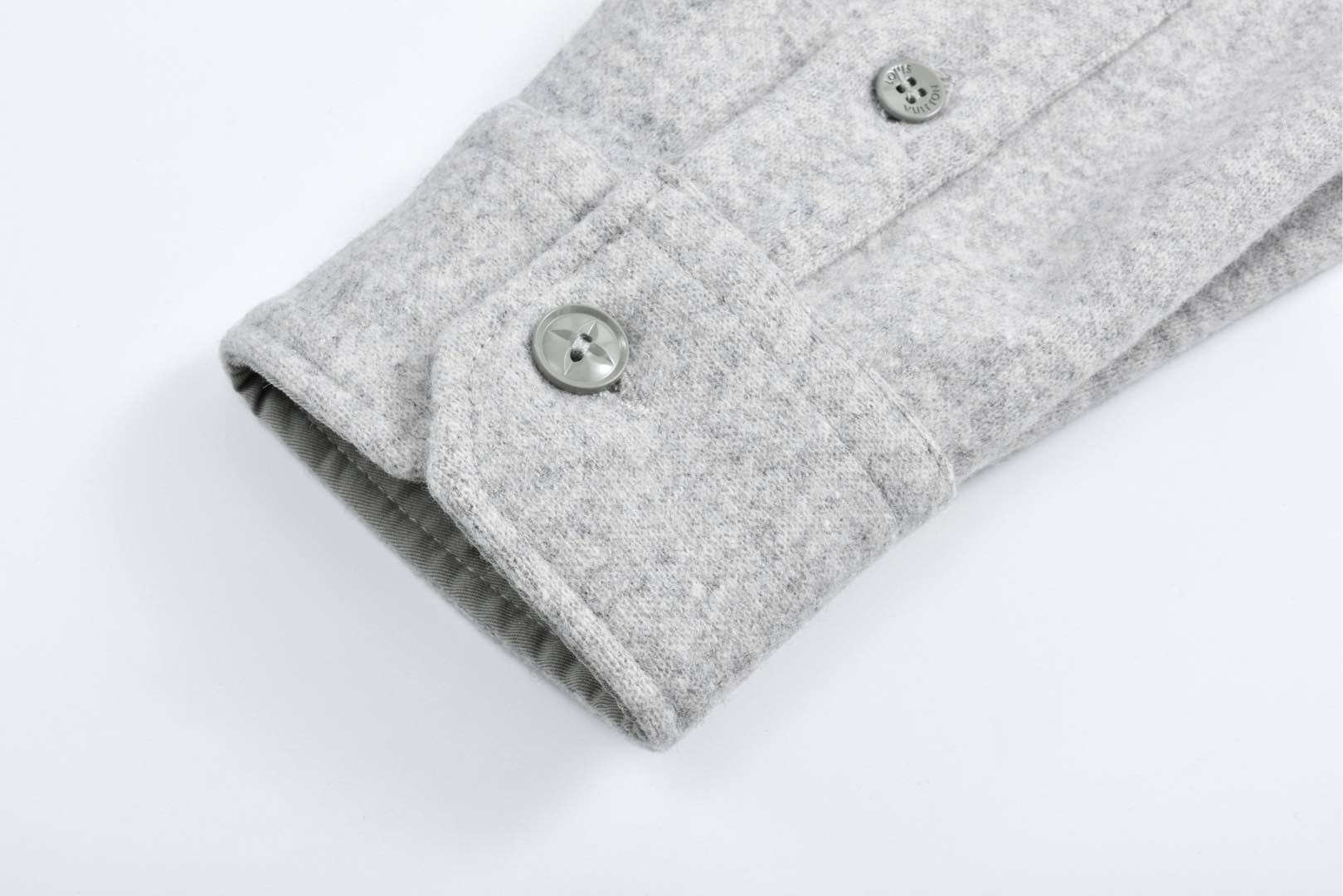 Logo wool work shirt jacket