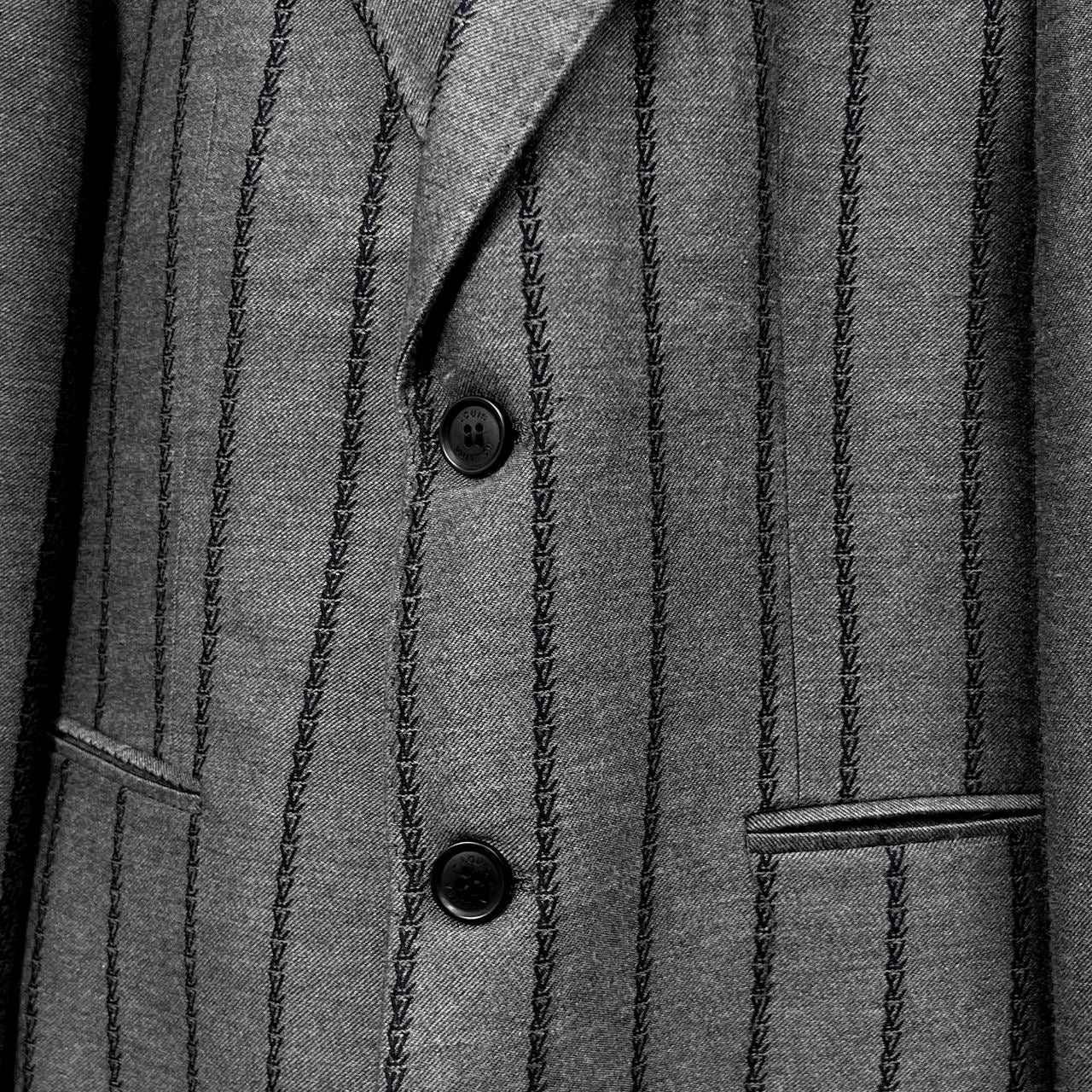 striped jacquard suit