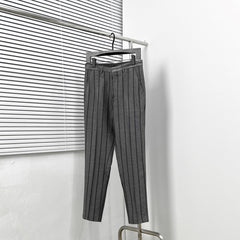 striped jacquard trousers