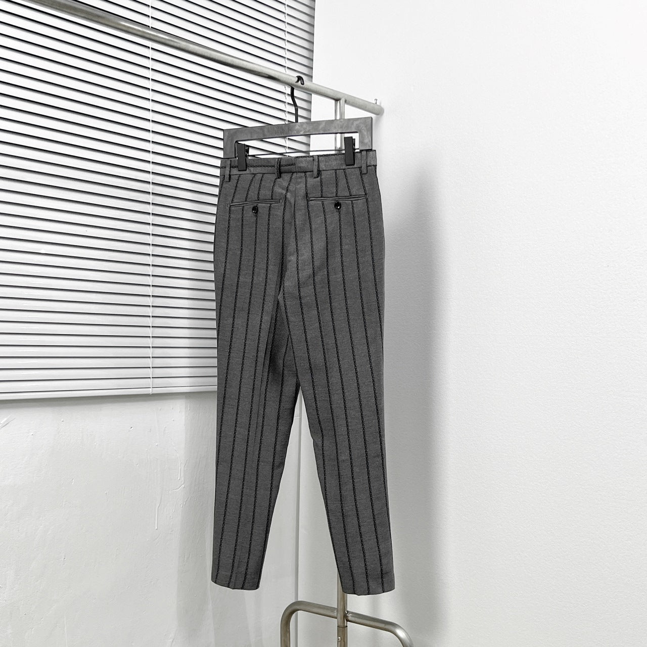 striped jacquard trousers