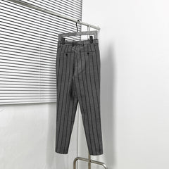 striped jacquard trousers