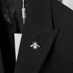 crystal bee brooch suit