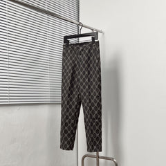 letter rhombus logo jacquard trousers