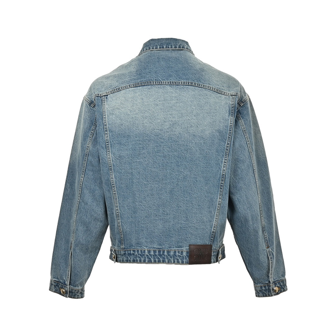 appliqué denim jacket