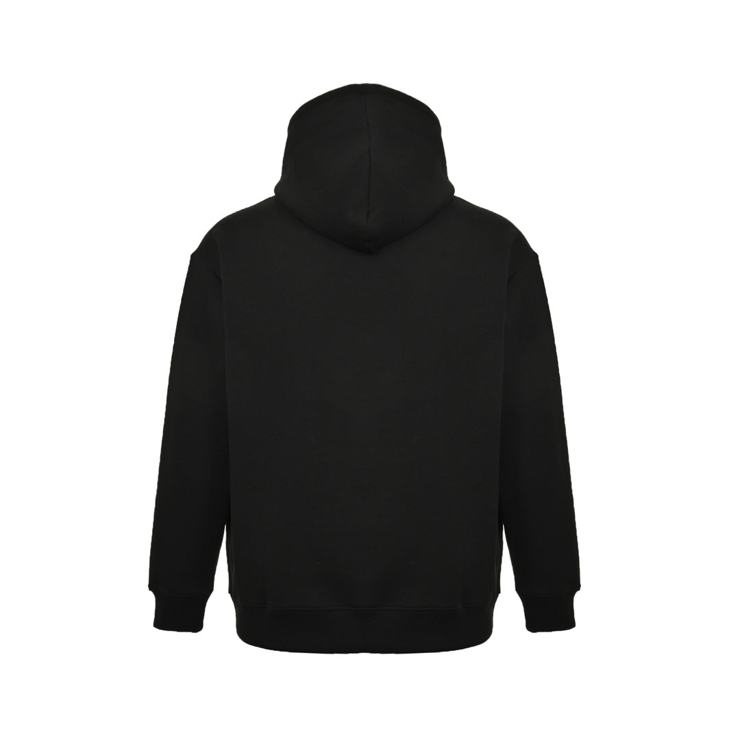 Red stripe zipper pocket hooded sweatshirt