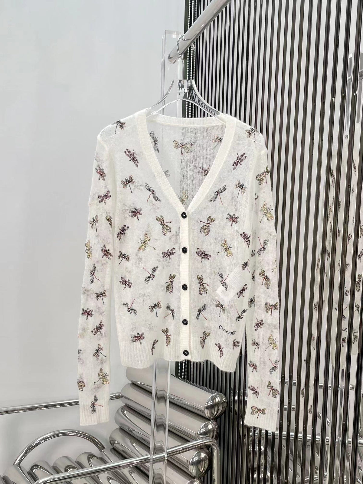 Printed soft knit cardigan