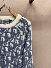 WOOL BLEND JACQUARD KNIT SWEATER