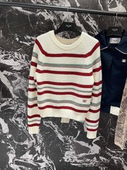 Contrast striped sweater