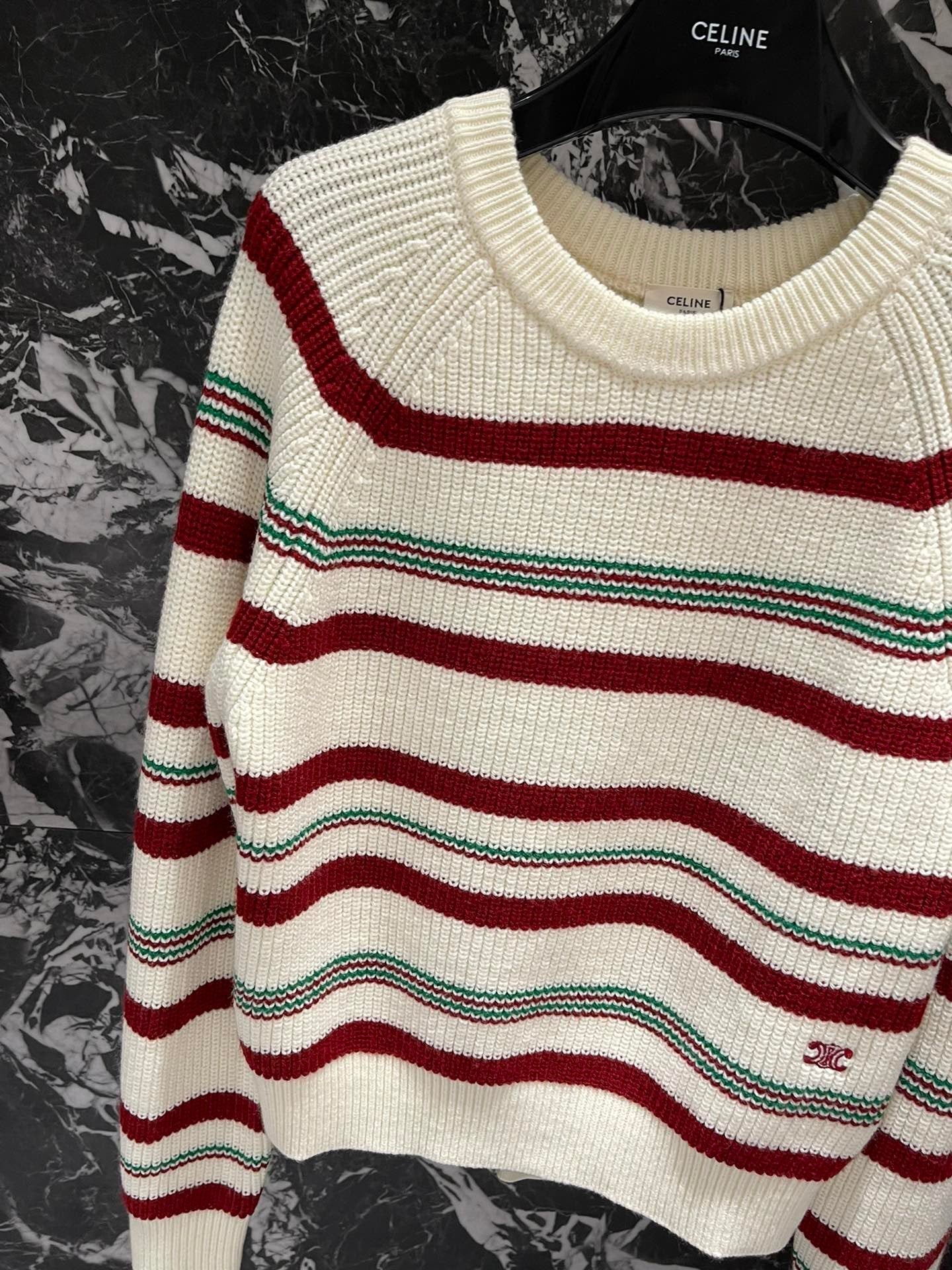 Contrast striped sweater