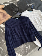 Cable Knit Long Sleeve Crewneck Sweater