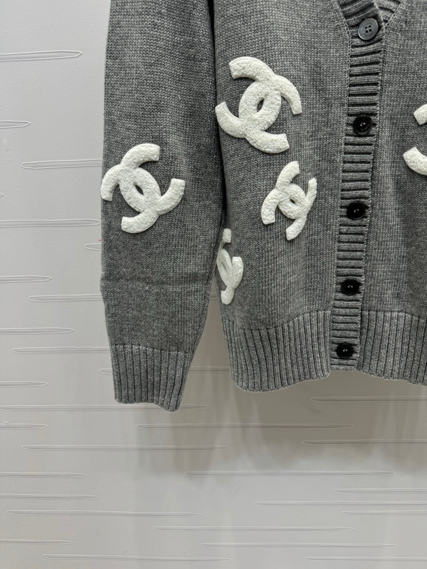 large logo cardigan sweater