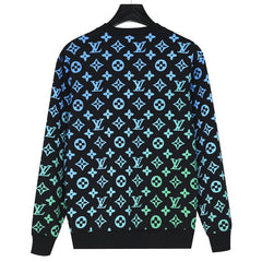 All-over printed gradient crew neck sweatshirt