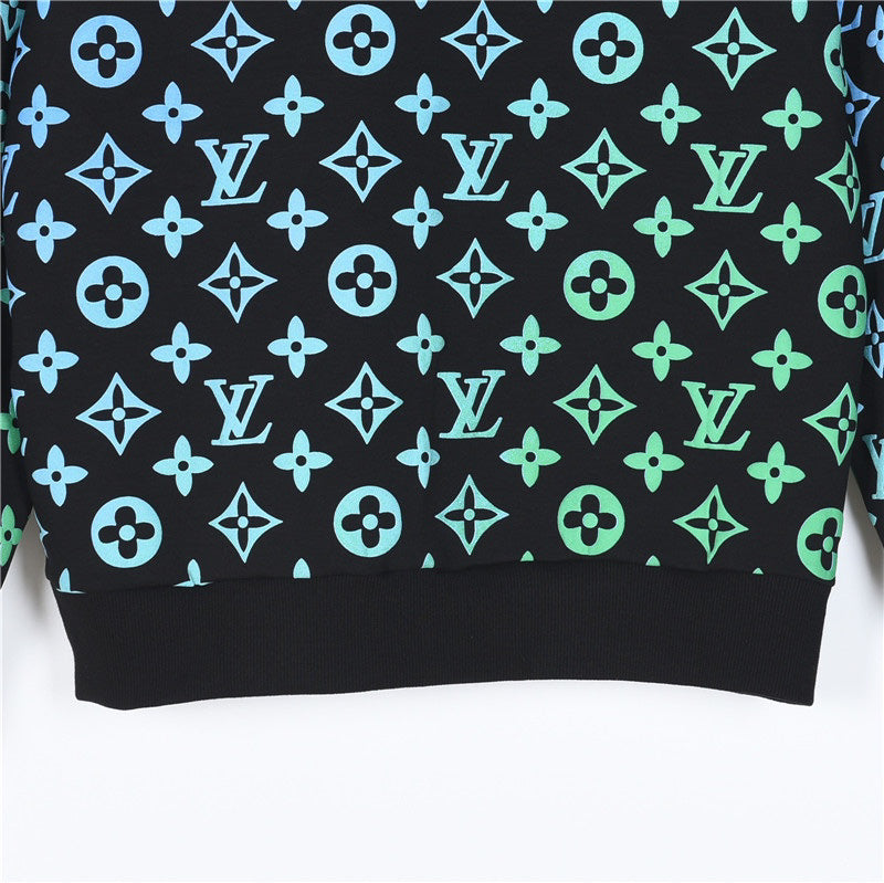 All-over printed gradient crew neck sweatshirt