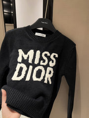 New jacquard LOGO letters contrasting color knitted sweater