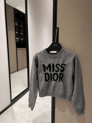 New jacquard LOGO letters contrasting color knitted sweater