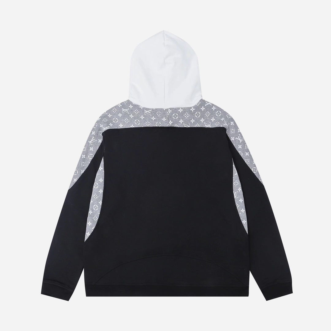 Presbyopic patchwork hooded sweatshirt