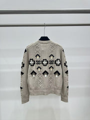 New contrast jacquard knit sweater