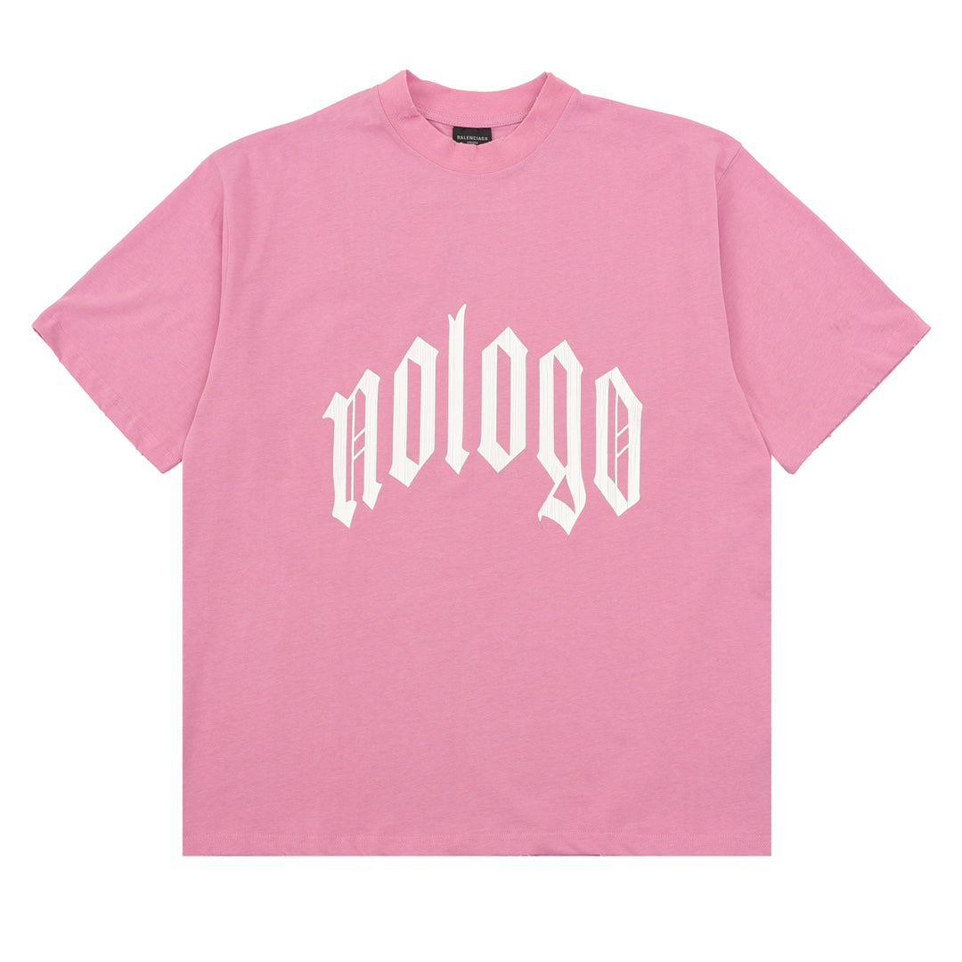 no logo letter hole graffiti print T-shirt