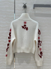 Ski High Neck Floral Sweater