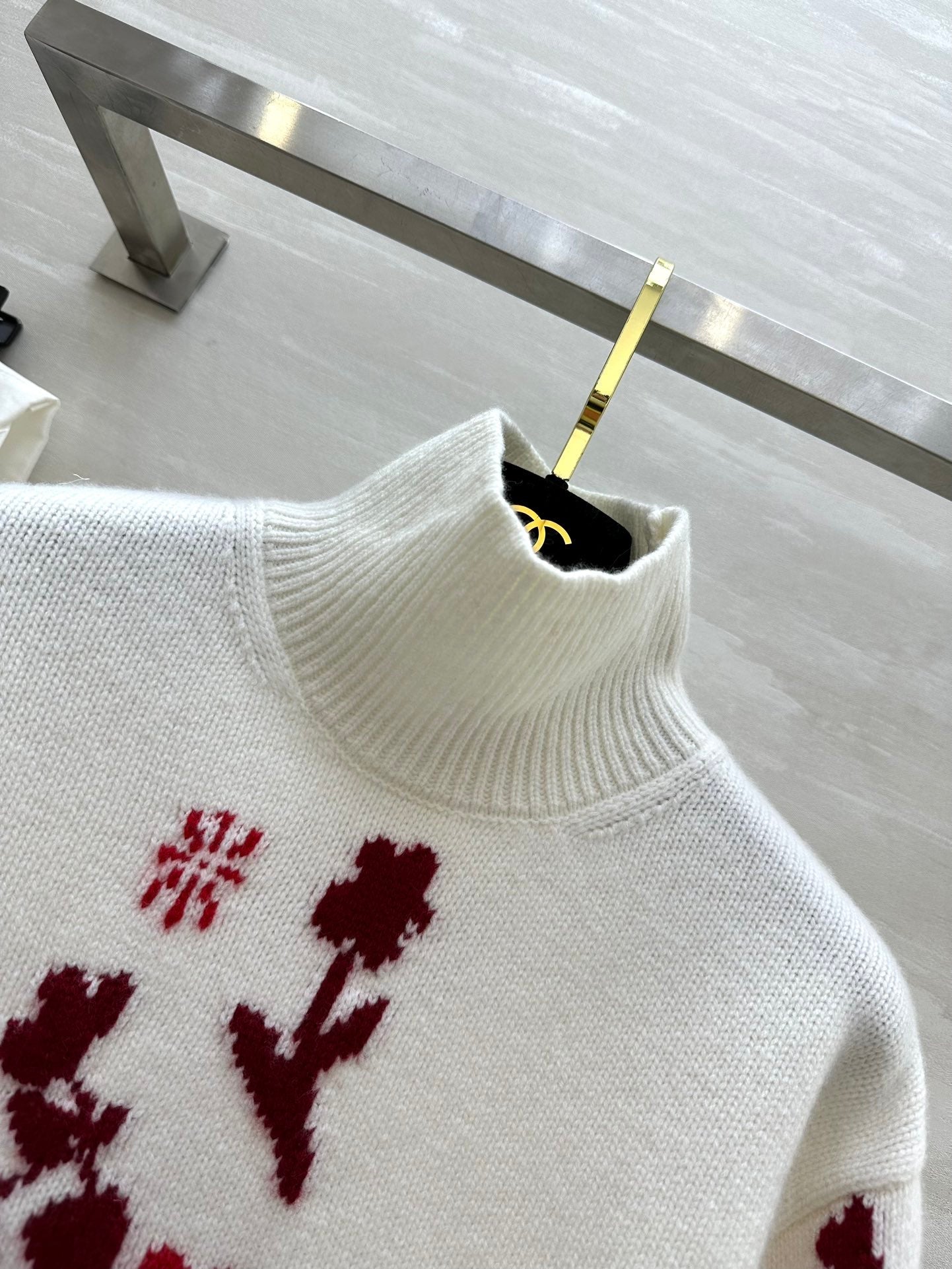 Ski High Neck Floral Sweater