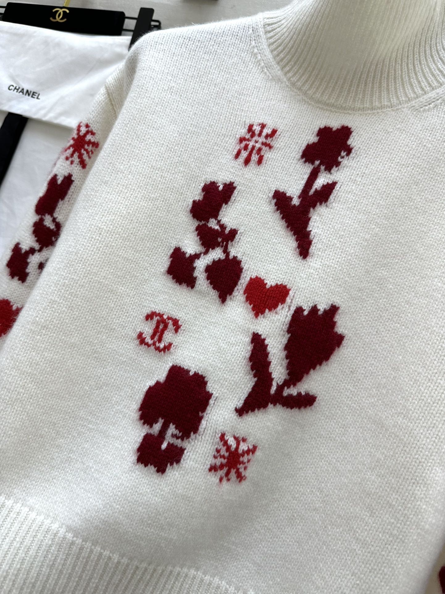 Ski High Neck Floral Sweater