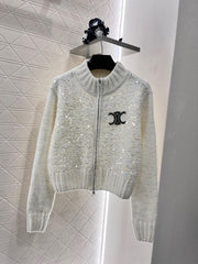 New ski collection Sequins zip cardigan jacket