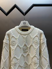 White Moonlight Pearl Embroidered Sweater