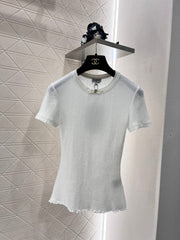 Hollow round neck short sleeves