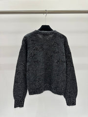 Knitted crew neck long sleeve pullover