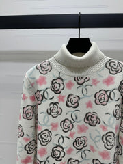 Floral Turtleneck Sweater