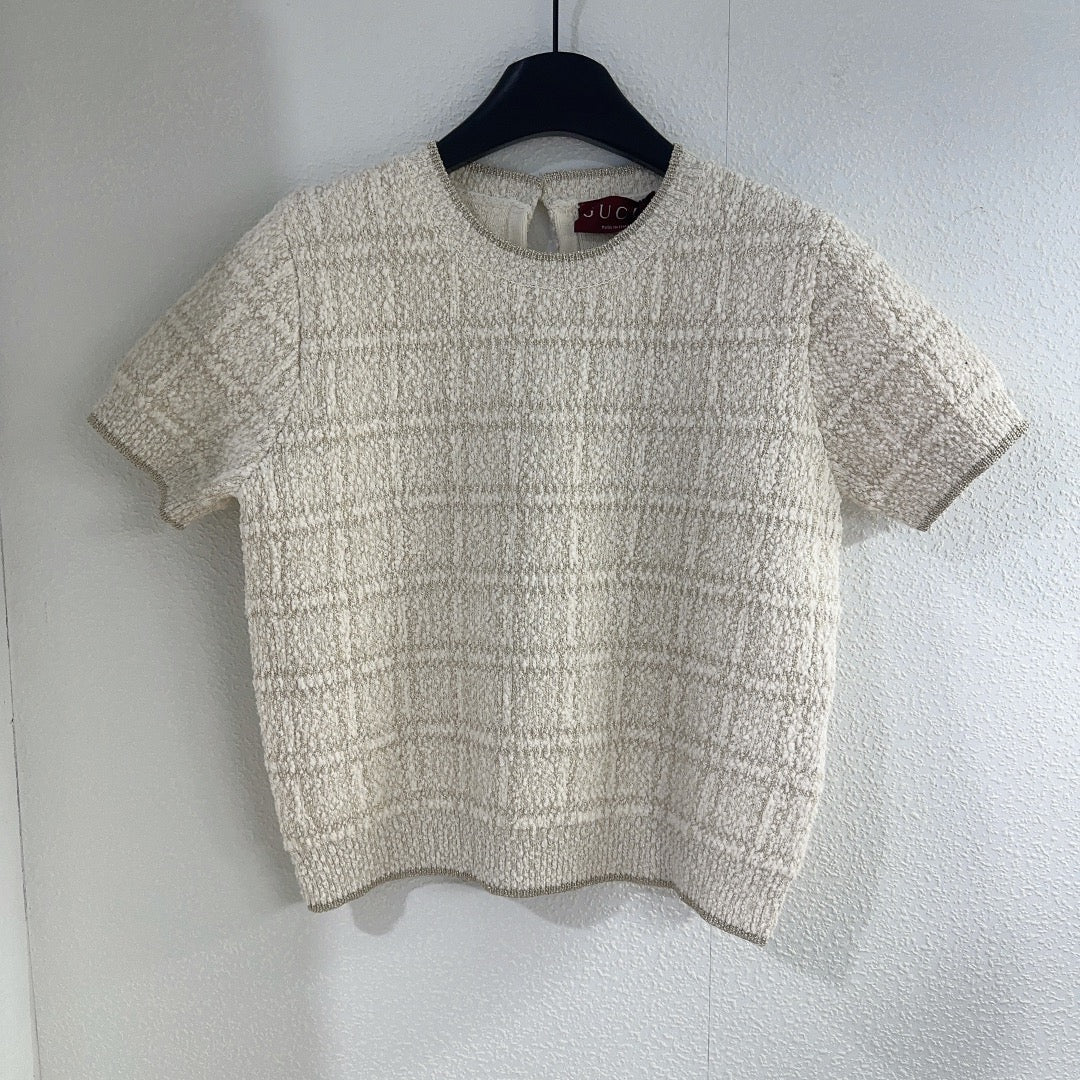 Crew neck short sleeve sweater