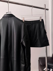 Triangle leather jacket + leather pants