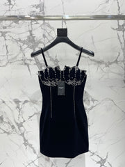 Diamond suspender dress