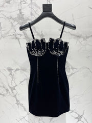 Diamond suspender dress