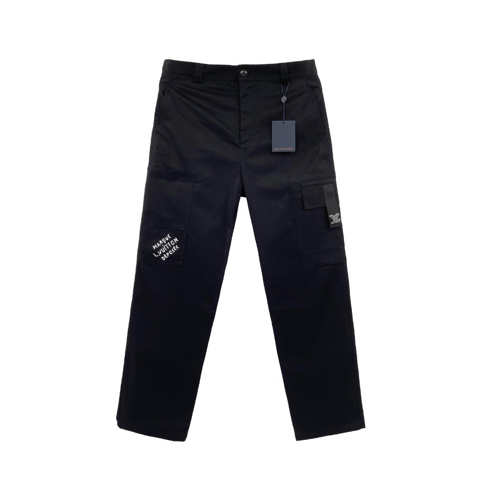 pocket embroidered casual pants