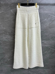 Cashmere straight wide leg pants