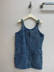 corduroy denim suspender skirt