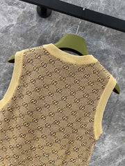 rhinestone monogram knitted vest