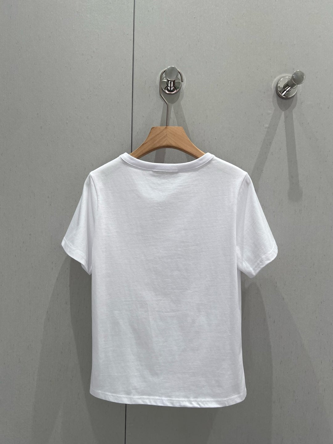 Heavy Industry Beaded Chain Round Neck Short Sleeve T-Shirt