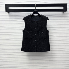 tweed dress vest