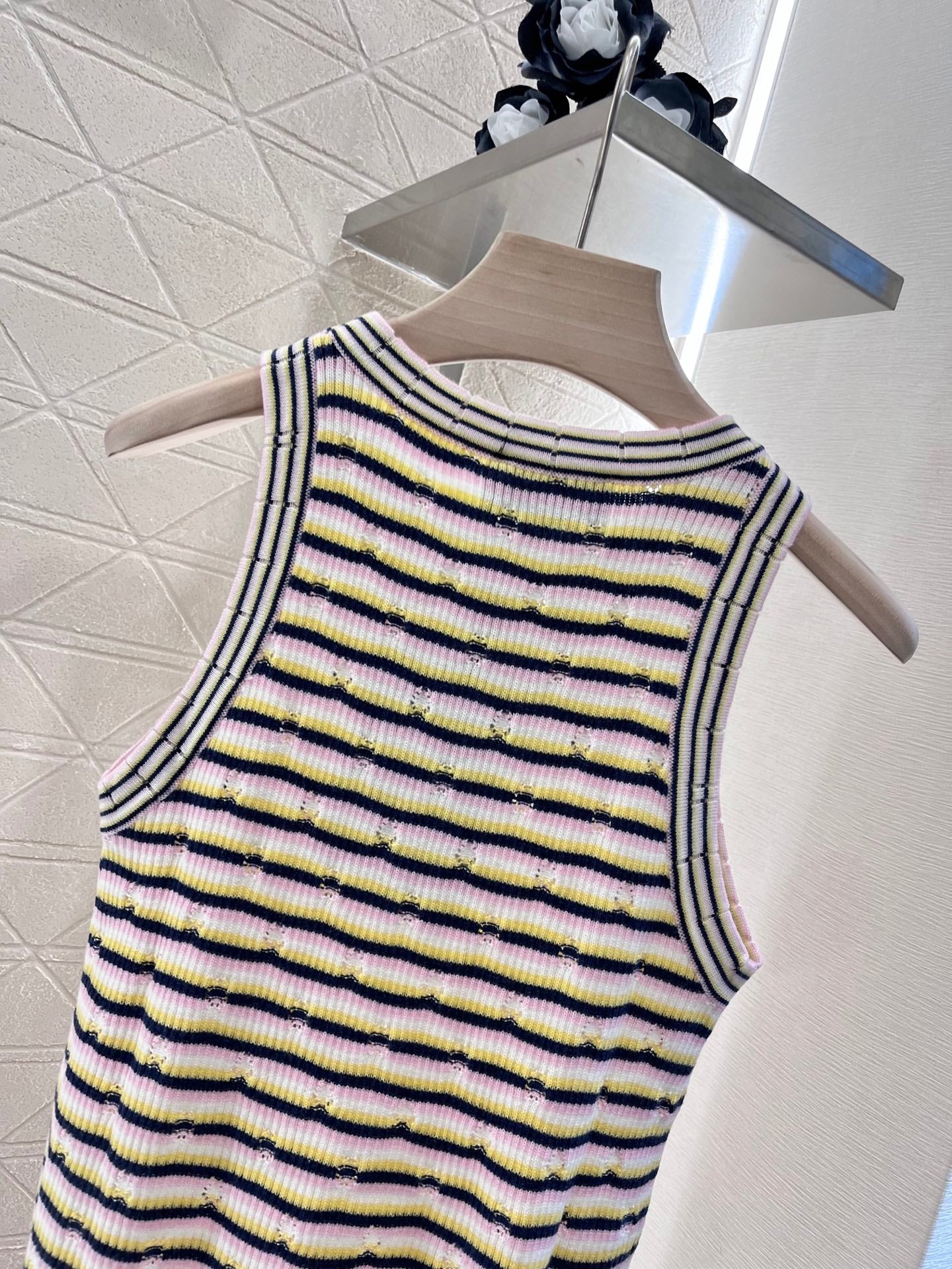 striped knitted vest