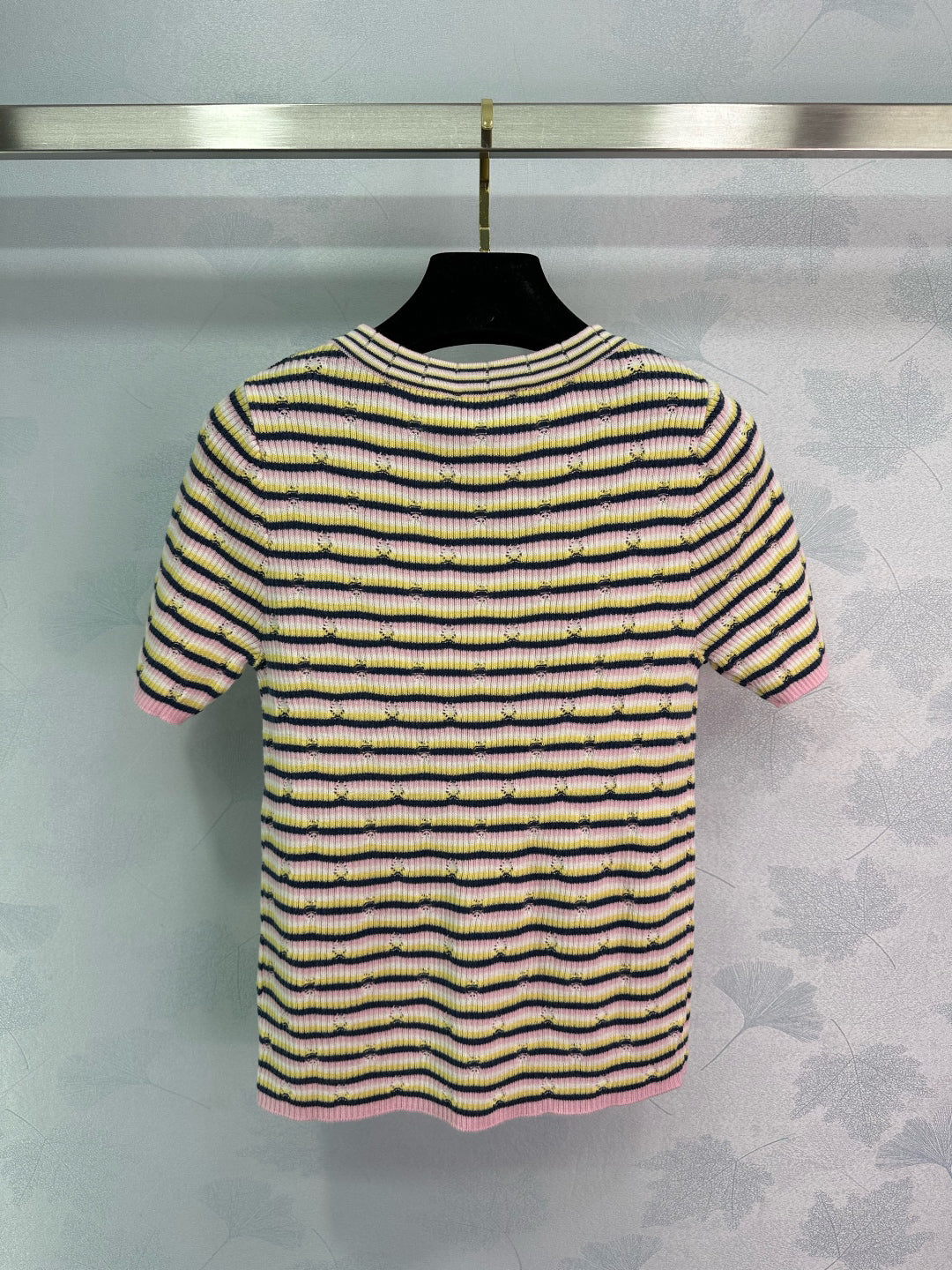 Colorful striped knitted T-shirt